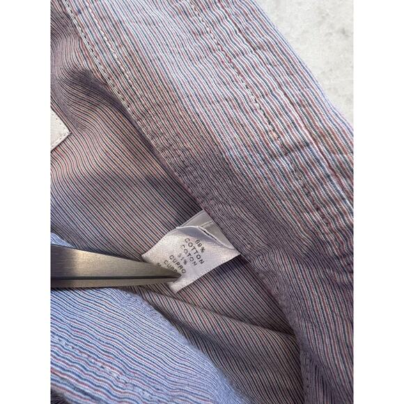 Armani Collezioni Striped Men's XXL Long Sleeve Button Shirt Red White Blue - Picture 4 of 7